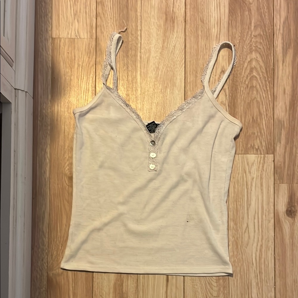Rue21 Tan Cream Fitted Buttoned Camisole